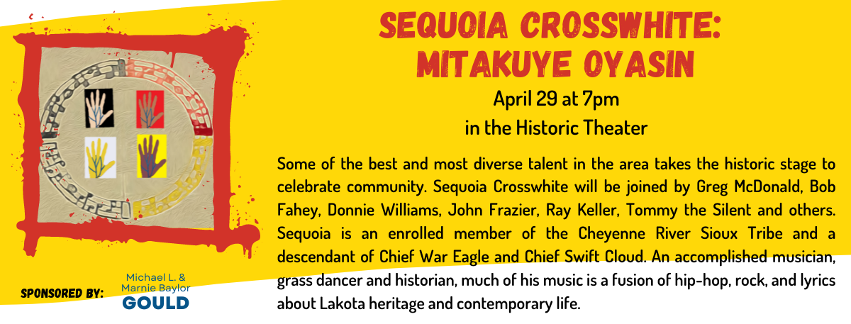 Sequoia Crosswhite, April 29 at 7pm in the Historic Theater